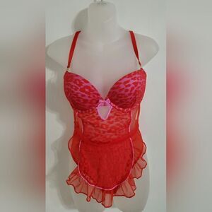 Victoria’s Secret Lace Mesh Apron Babydoll